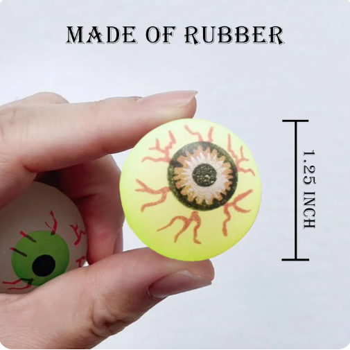 10pcs Glow in the Dark Fake Eyeballs for Kids, Bouncing Balls, Horror Scary Supplies, Halloween Gift, 32mm