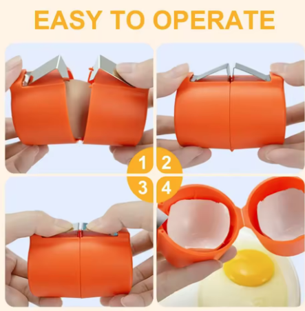 Multifunctional egg shell opener, portable egg cracker separator