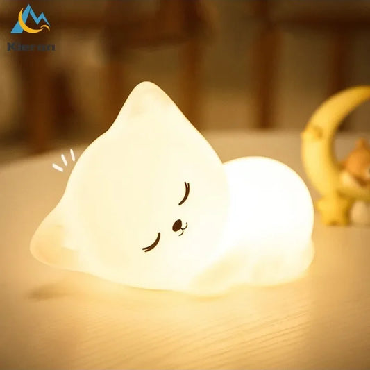 Cute Sleeping Cat Lamp Baby