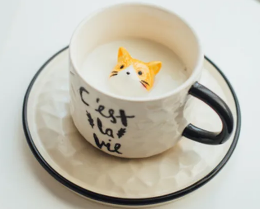 Mug Animal Inside Cup Cartoon Ceramics Figurine Teacup for Boys Girls Kids Women Men Coffee Mug