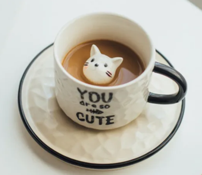 Mug Animal Inside Cup Cartoon Ceramics Figurine Teacup for Boys Girls Kids Women Men Coffee Mug