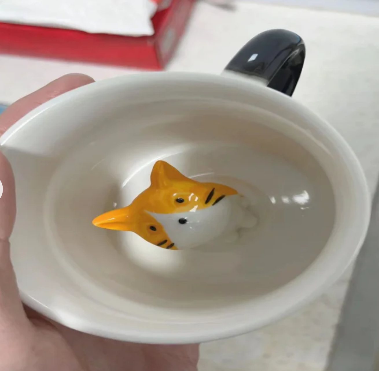 Mug Animal Inside Cup Cartoon Ceramics Figurine Teacup for Boys Girls Kids Women Men Coffee Mug