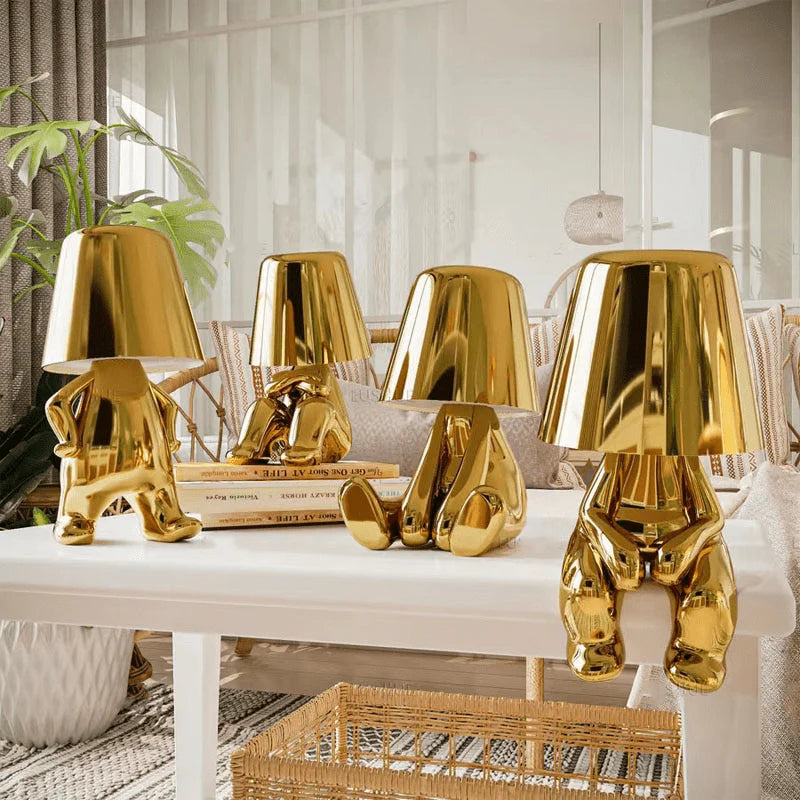 Lamps Gold Man Office  Creative Art